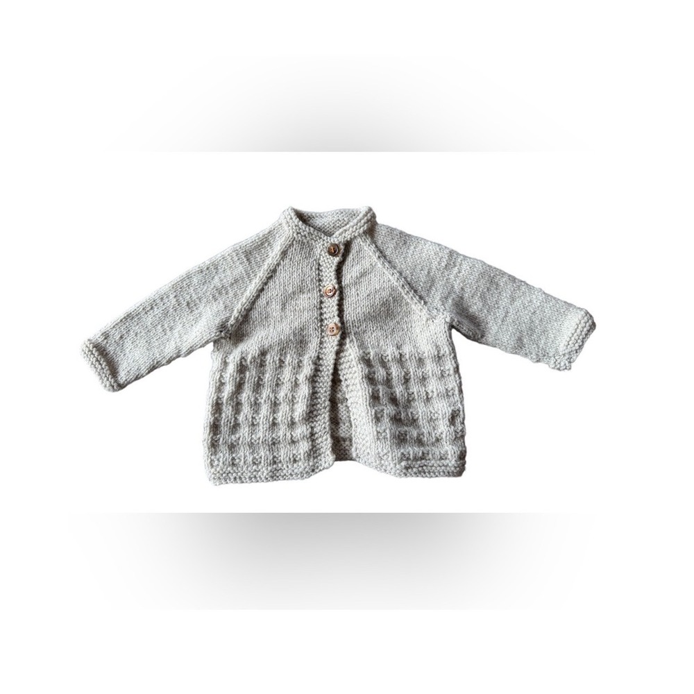 Baby sweater button cardigan beige/cream 6-12 month
